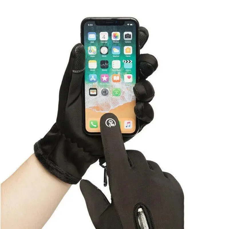 Winter Warm Windproof Waterproof Anti-Slip Thermal Touch Screen Gloves Unisex M Size