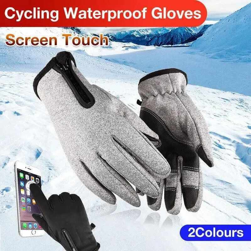 Winter Warm Windproof Waterproof Anti-Slip Thermal Touch Screen Gloves Unisex M Size