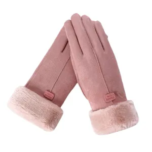 Winter Women Gloves Hand Warmer Thermal Fleece Lined Guantes Full Finger Ladies Mitten Touchscreen Waterproof Bike Cycling Glove