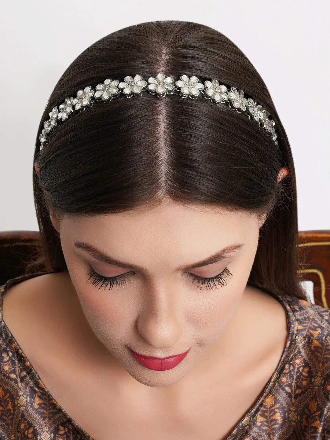 Women Silver-Toned Embellished Hairband