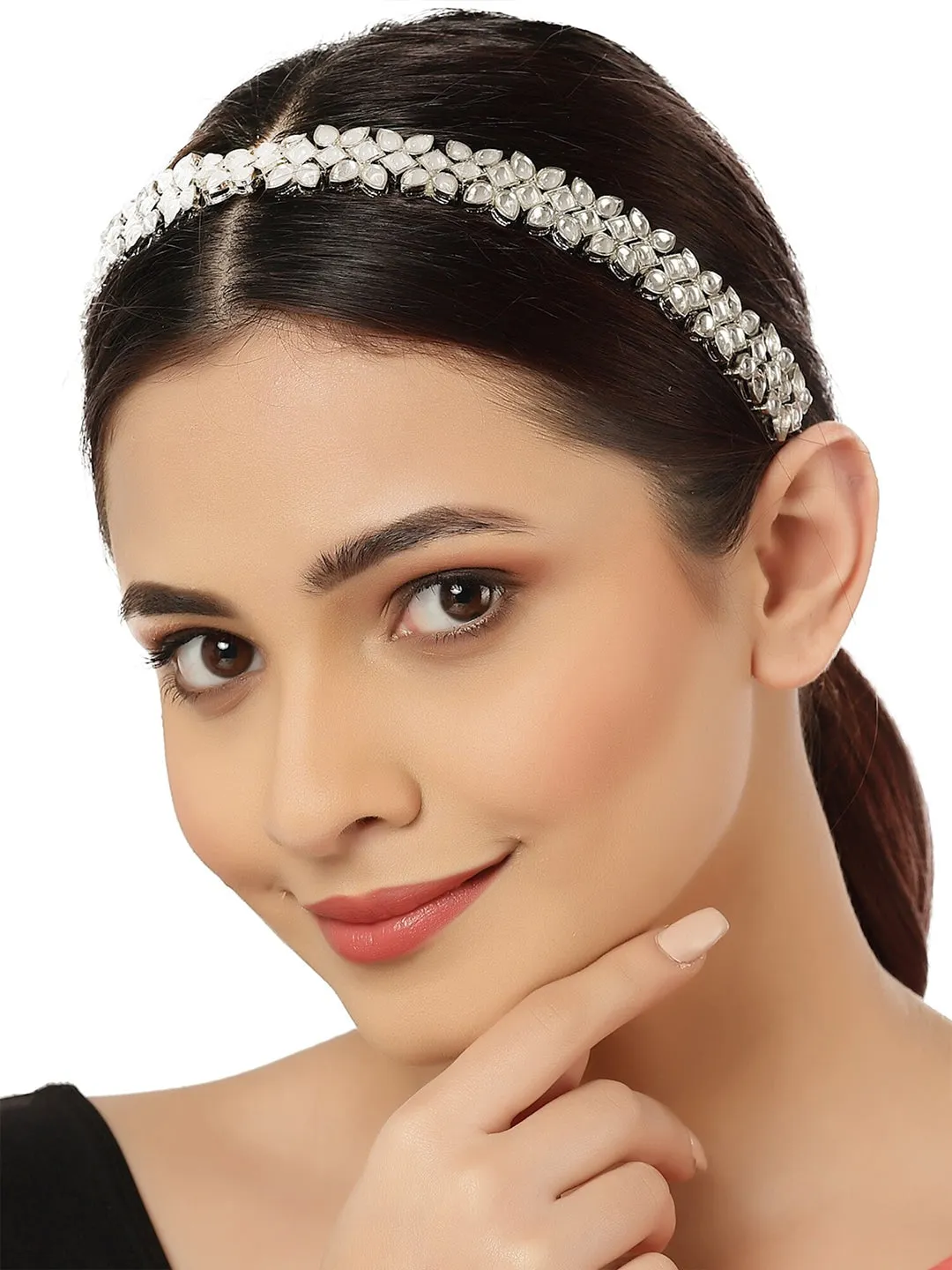 Women Silver-Toned Embellished Hairband