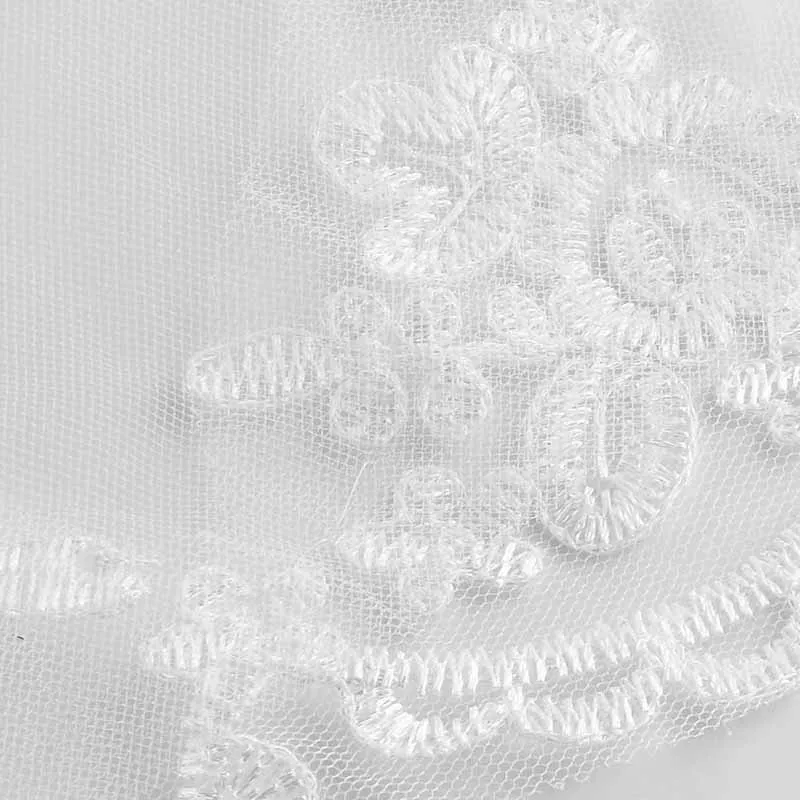 Womens Short Fingertip Length 1 Tier Lace Wedding Bridal Veil