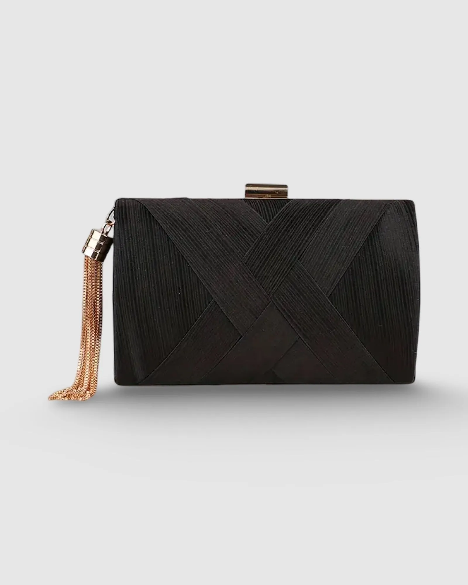 Woven Tassel Clutch