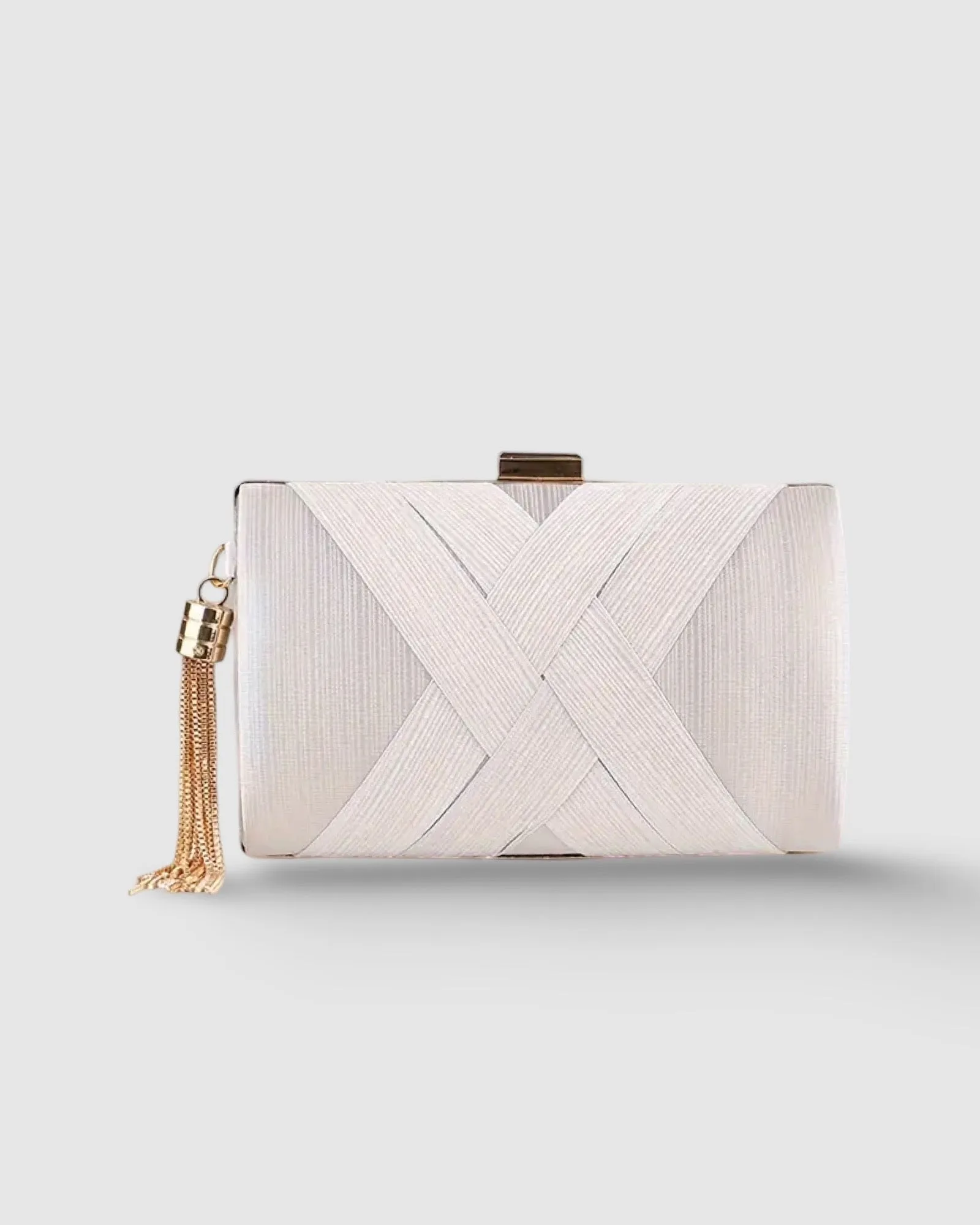 Woven Tassel Clutch