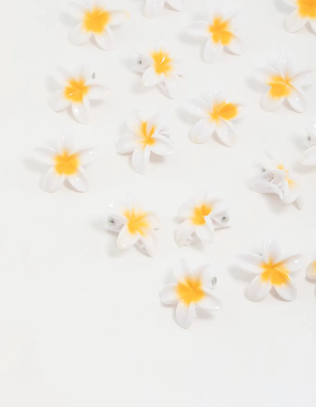 Yellow Frangipani Mini Hair Clips 20-Pack